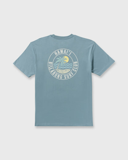 Billabong Palm Beach Hi Premium Short Sleeve T-Shirt - Washed Blue