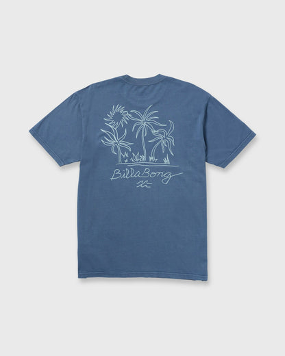 Billabong Palms In The Sun Premium Wave Wash Tee - Slate Blue