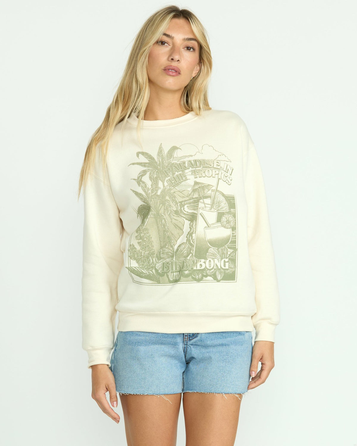 Billabong Paradise Awaits Crewneck Sweatshirt - Whitecap