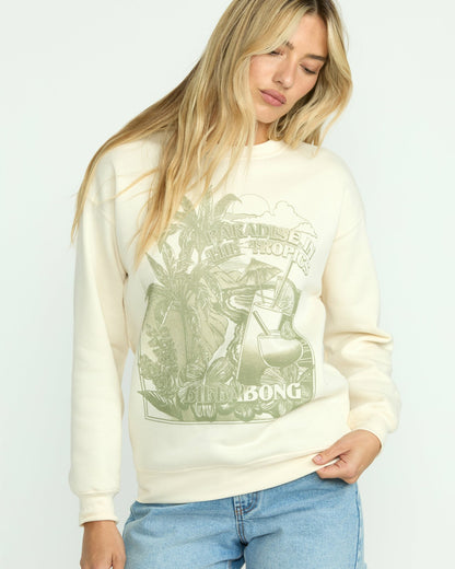 Billabong Paradise Awaits Crewneck Sweatshirt - Whitecap