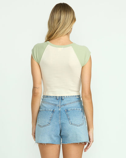 Billabong Paradise Short Sleeve Raglan Tee - Pistachio