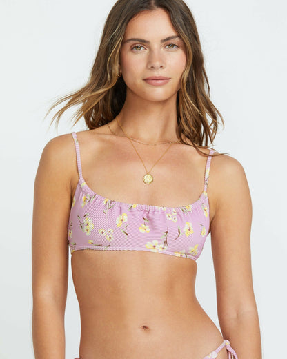 Billabong Peaceful Petals Mila Bralette Bikini Top - Amethyst Smoke