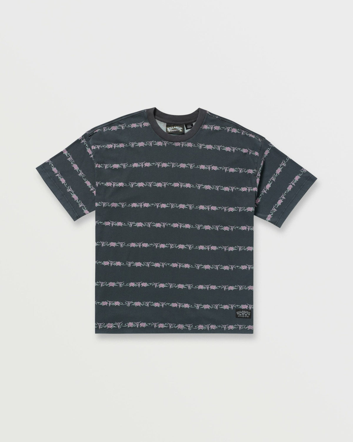 Billabong Raging Bull Stripe Tee - Washed Black