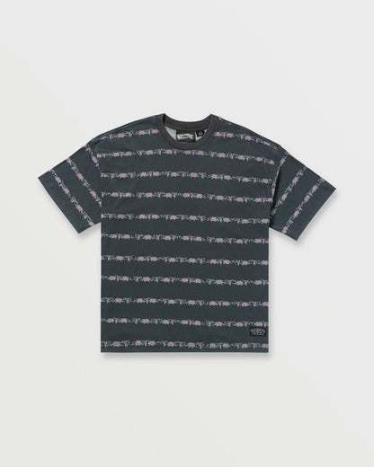Billabong Raging Bull Stripe Tee - Washed Black