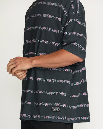 Billabong Raging Bull Stripe Tee - Washed Black