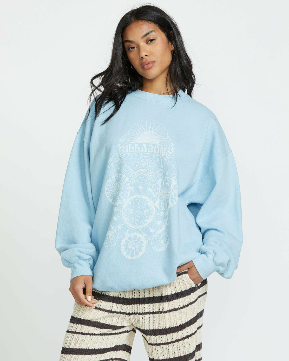 Billabong Ride In Crew Sweatshirt - Washed Chambray