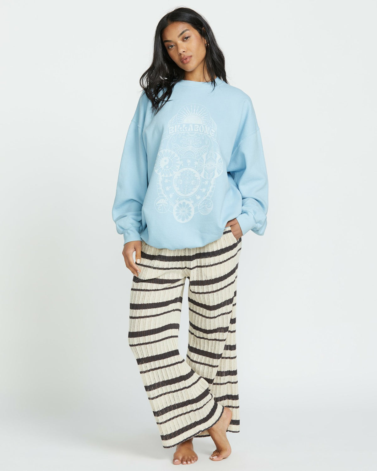 Billabong Ride In Crew Sweatshirt - Washed Chambray