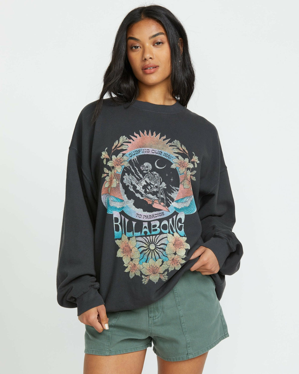 Billabong Ride In Crew Sweatshirt - Black Sands