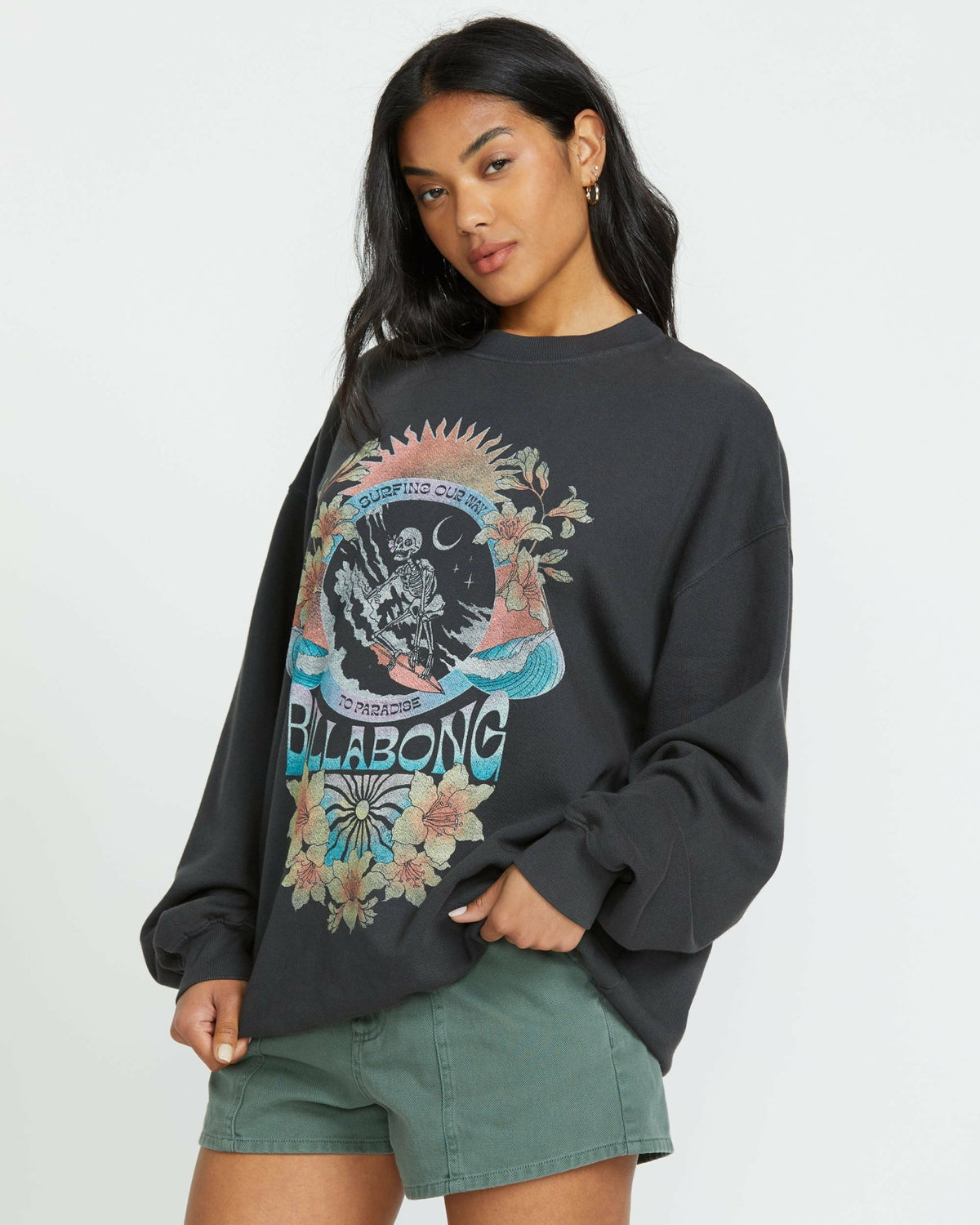 Billabong Ride In Crew Sweatshirt - Black Sands