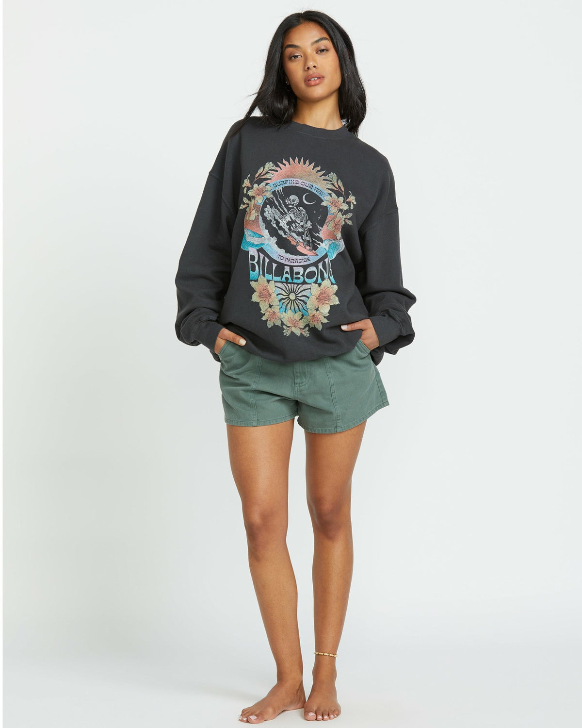 Billabong Ride In Crew Sweatshirt - Black Sands