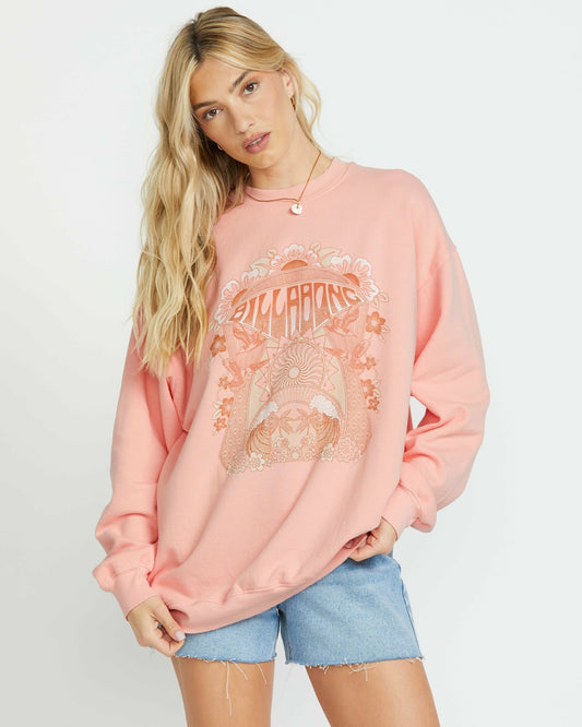 Billabong Ride In Crew Sweatshirt - Peach Kiss
