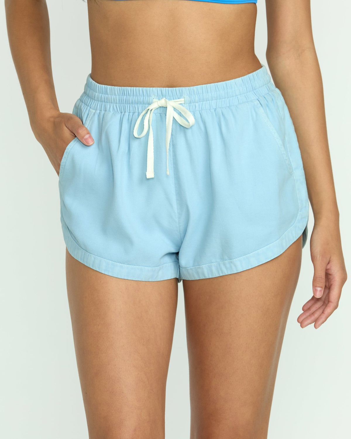 Billabong Road Trippin Elastic Waist Shorts - Washed Chambray