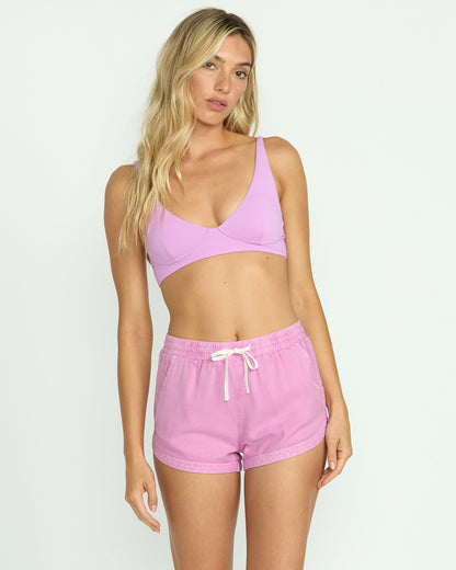 Billabong Road Trippin Elastic Waist Shorts - Bright Rose