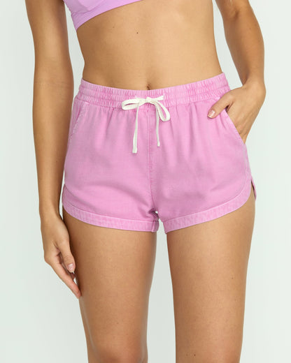 Billabong Road Trippin Elastic Waist Shorts - Bright Rose