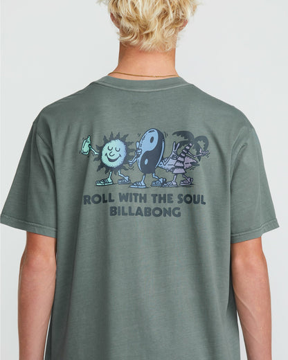 Billabong Roll Premium Wave Wash Short Sleeve Tee - Dark Slate