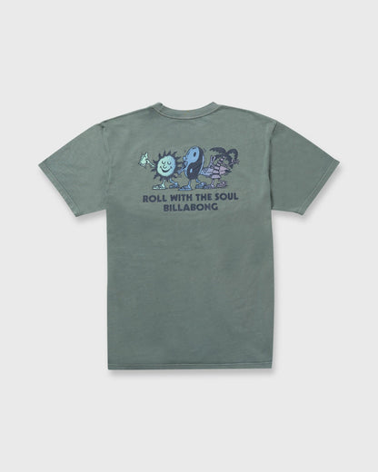 Billabong Roll Premium Wave Wash Short Sleeve Tee - Dark Slate