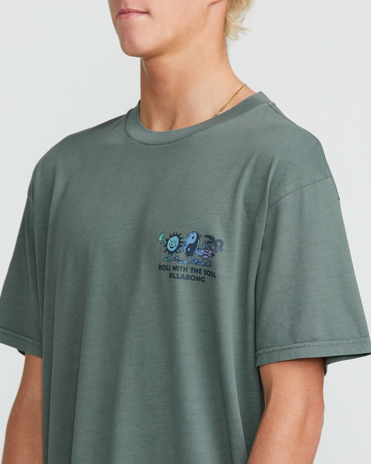 Billabong Roll Premium Wave Wash Short Sleeve Tee - Dark Slate