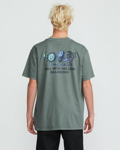 Billabong Roll Premium Wave Wash Short Sleeve Tee - Dark Slate
