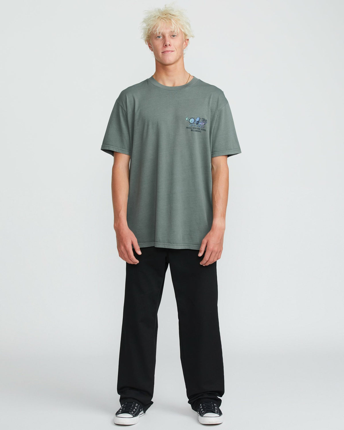 Billabong Roll Premium Wave Wash Short Sleeve Tee - Dark Slate