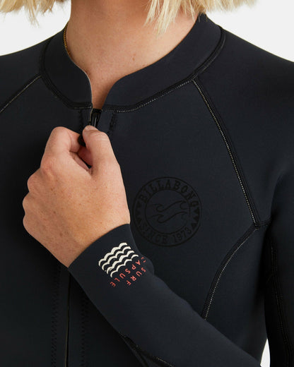 Billabong Salty Dayz Natural Flatlock Long Sleeve Springsuit - Black