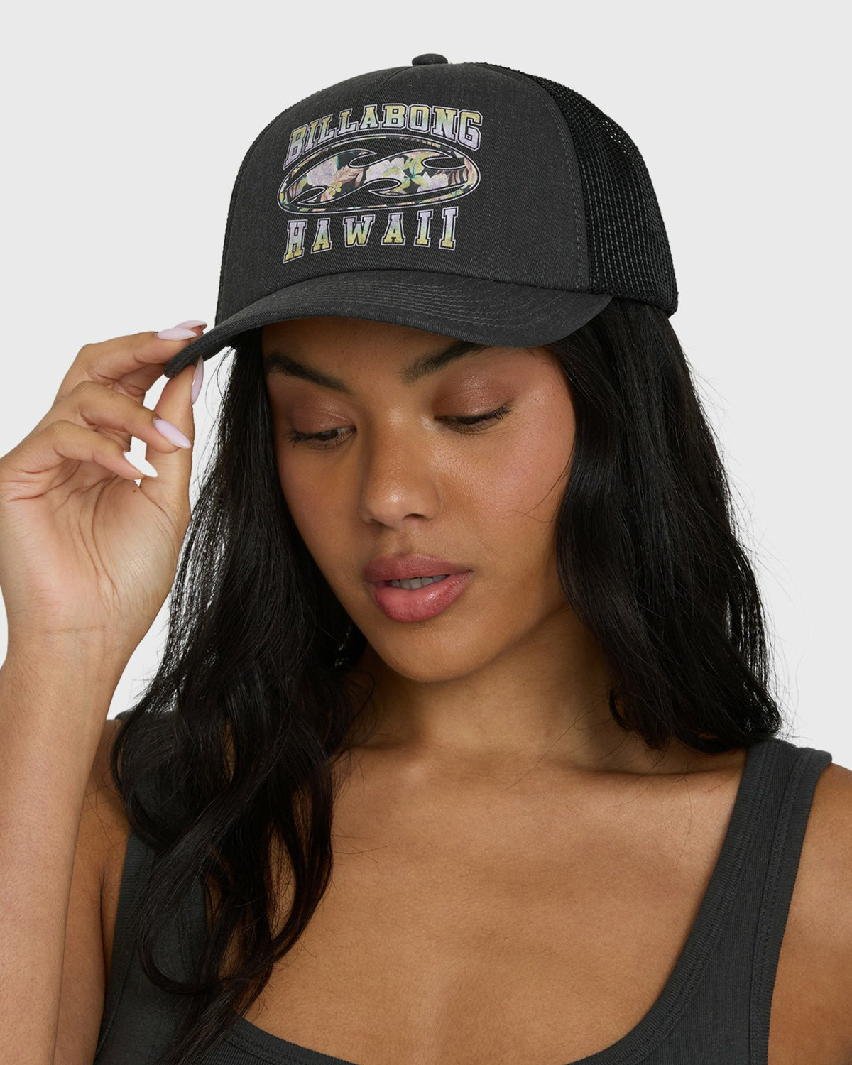 Billabong Shadow Tropics Hi Trucker Hat - Black Pebble