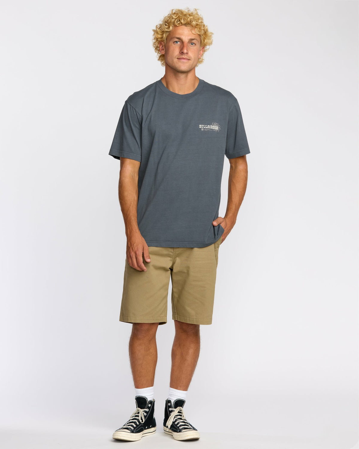 Billabong Single Fin Premium Wave Wash Short Sleeve T-Shirt - Midnight Blue