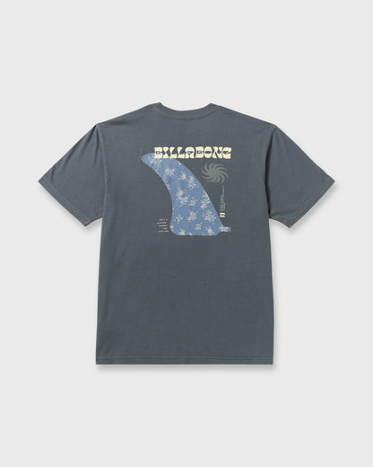 Billabong Single Fin Premium Wave Wash Short Sleeve T-Shirt - Midnight Blue