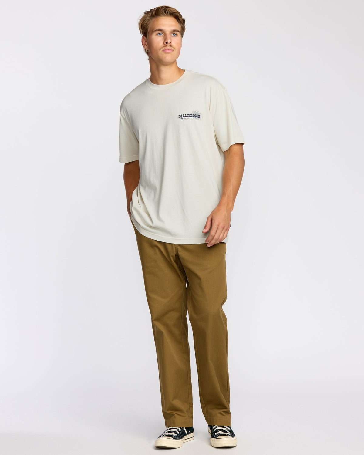 Billabong Single Fin Premium Wave Wash Short Sleeve T-Shirt - Off White