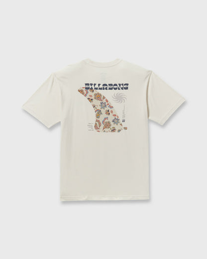 Billabong Single Fin Premium Wave Wash Short Sleeve T-Shirt - Off White