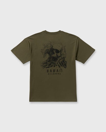 Billabong Skull Wave Hi Regular Short Sleeve T-Shirt - Military