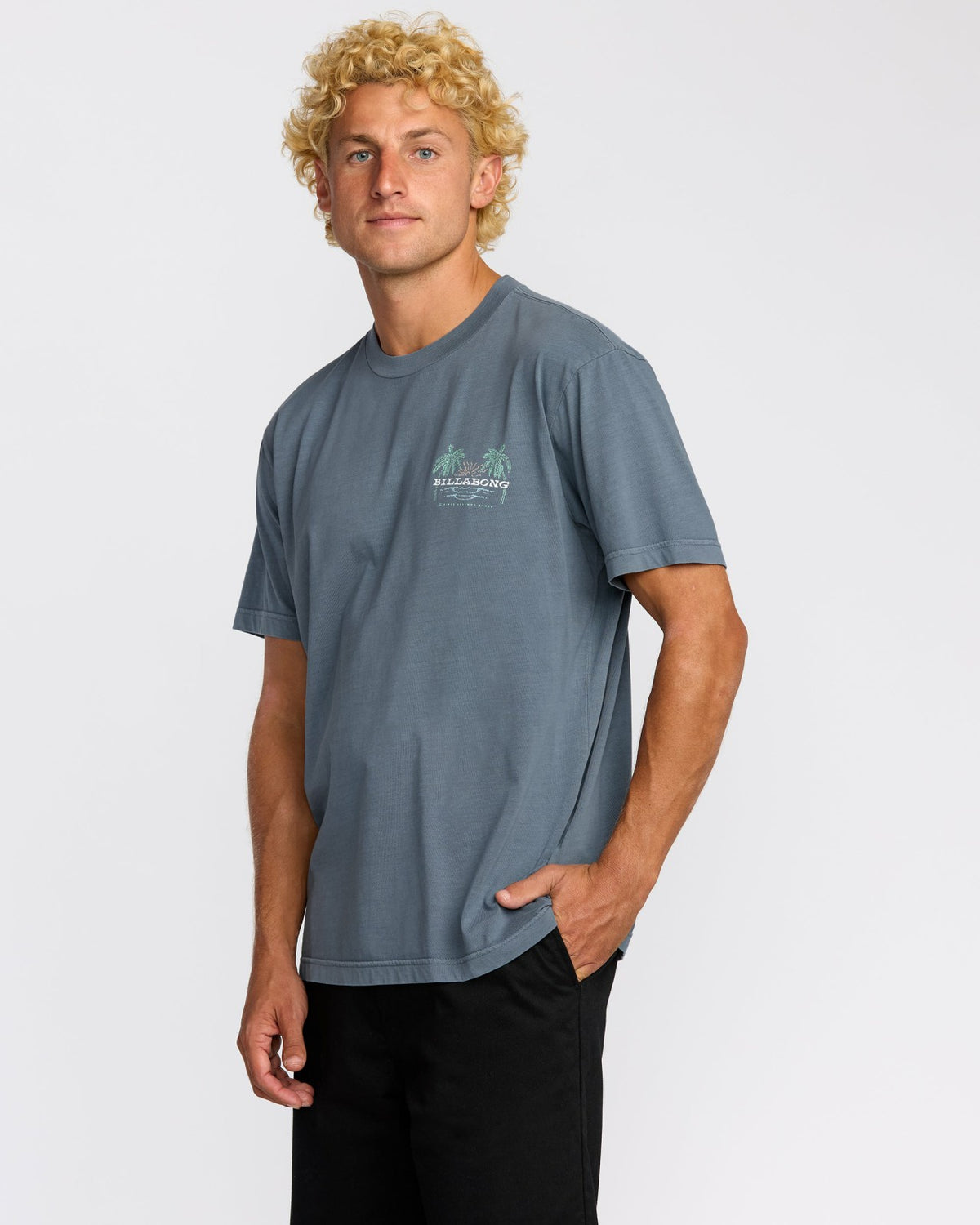 Billabong Social Lounge Premium Wave Wash Short Sleeve T-Shirt - Steel Blue