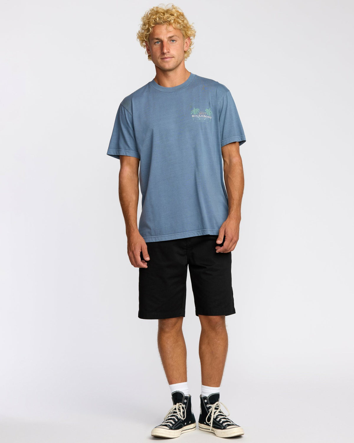 Billabong Social Lounge Premium Wave Wash Short Sleeve T-Shirt - Steel Blue