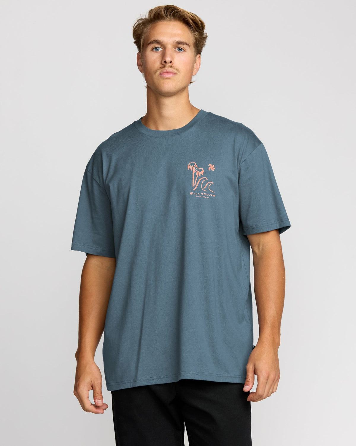 Billabong So Far Regular Short Sleeve T-Shirt - Steel Blue