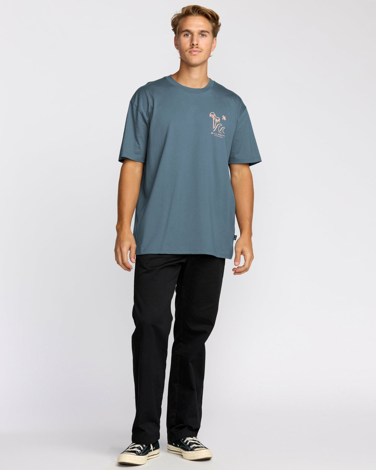 Billabong So Far Regular Short Sleeve T-Shirt - Steel Blue