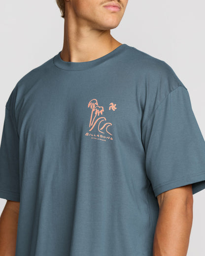 Billabong So Far Regular Short Sleeve T-Shirt - Steel Blue