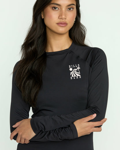 Billabong Sol Searcher Long Sleeve Rashguard - Black Pebble