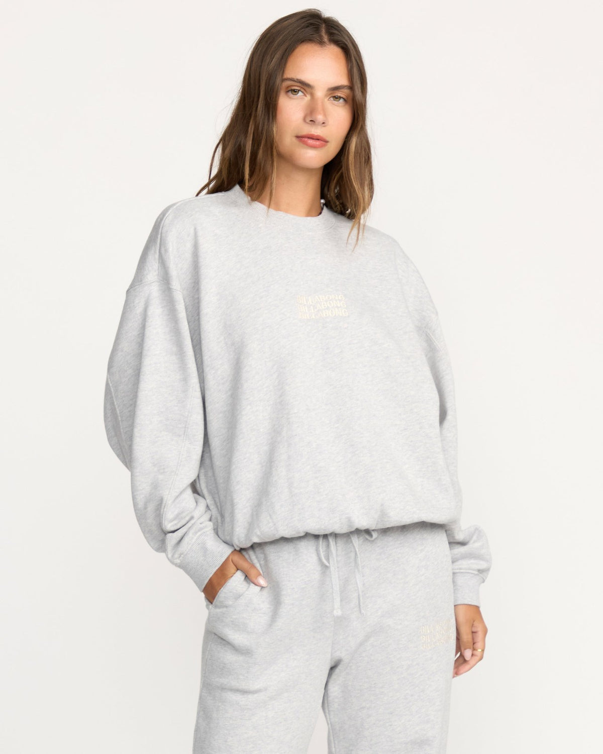 Billabong So Sunny Kendal Crewneck Sweatshirt - Heather Grey