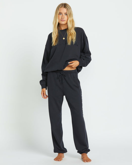 Billabong So Typical Elastic Waist Pants - Black Pebble