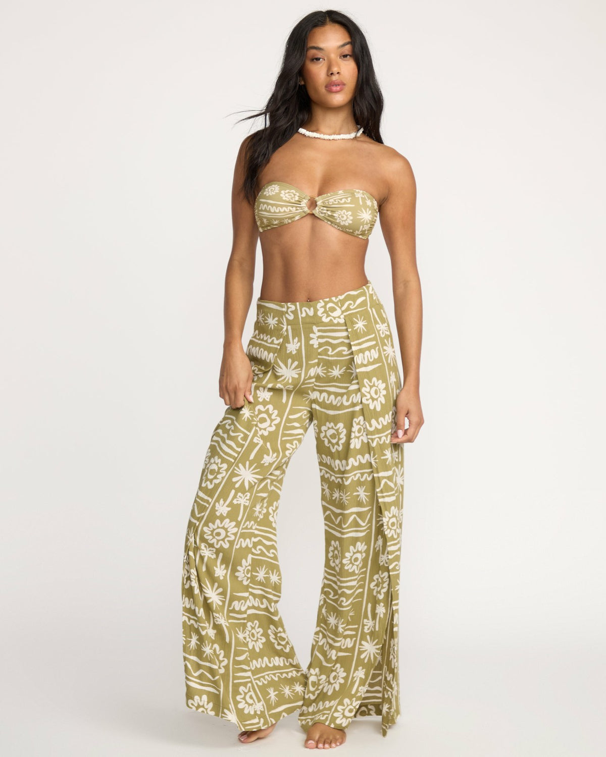 Billabong Split Spirit Elastic Waist Pants - Green Tea