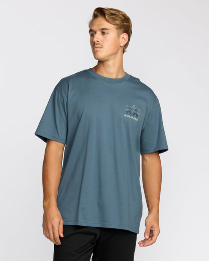 Billabong Split The Peak Regular Short Sleeve T-Shirt - Steel Blue