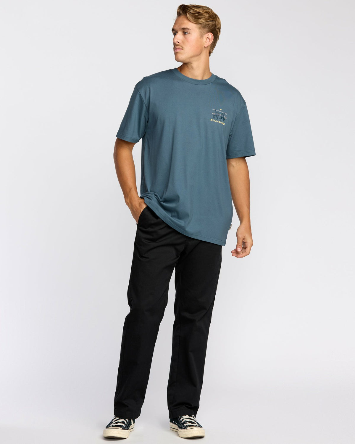 Billabong Split The Peak Regular Short Sleeve T-Shirt - Steel Blue