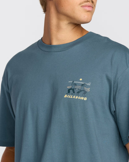 Billabong Split The Peak Regular Short Sleeve T-Shirt - Steel Blue