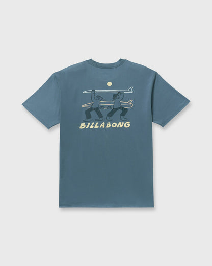 Billabong Split The Peak Regular Short Sleeve T-Shirt - Steel Blue