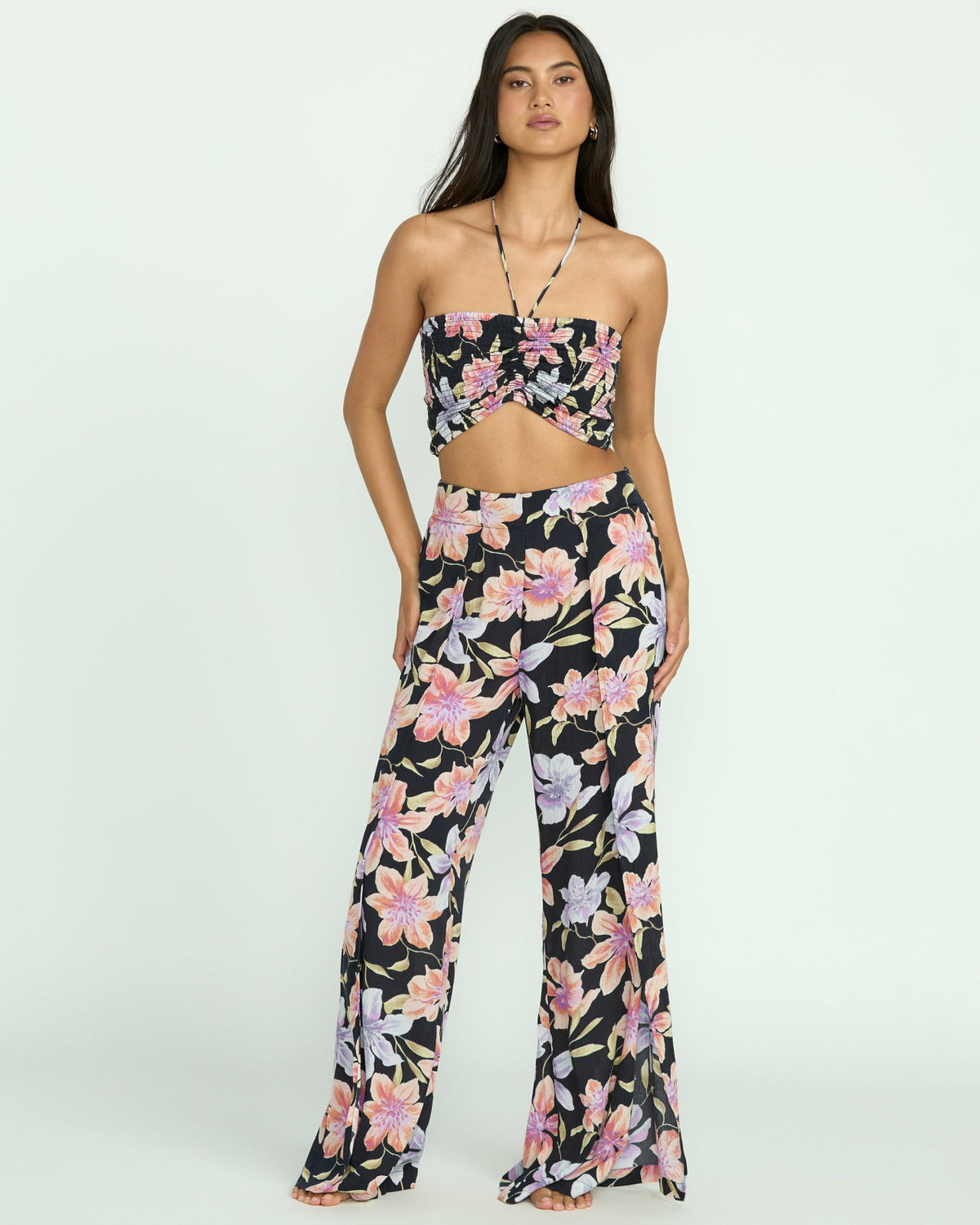 Billabong Summer Sunshine Crop Top - Black Multi