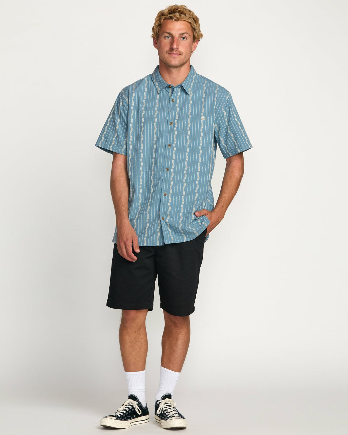 Billabong Sundays Jacquard Short Sleeve Shirt - Carolina Blue