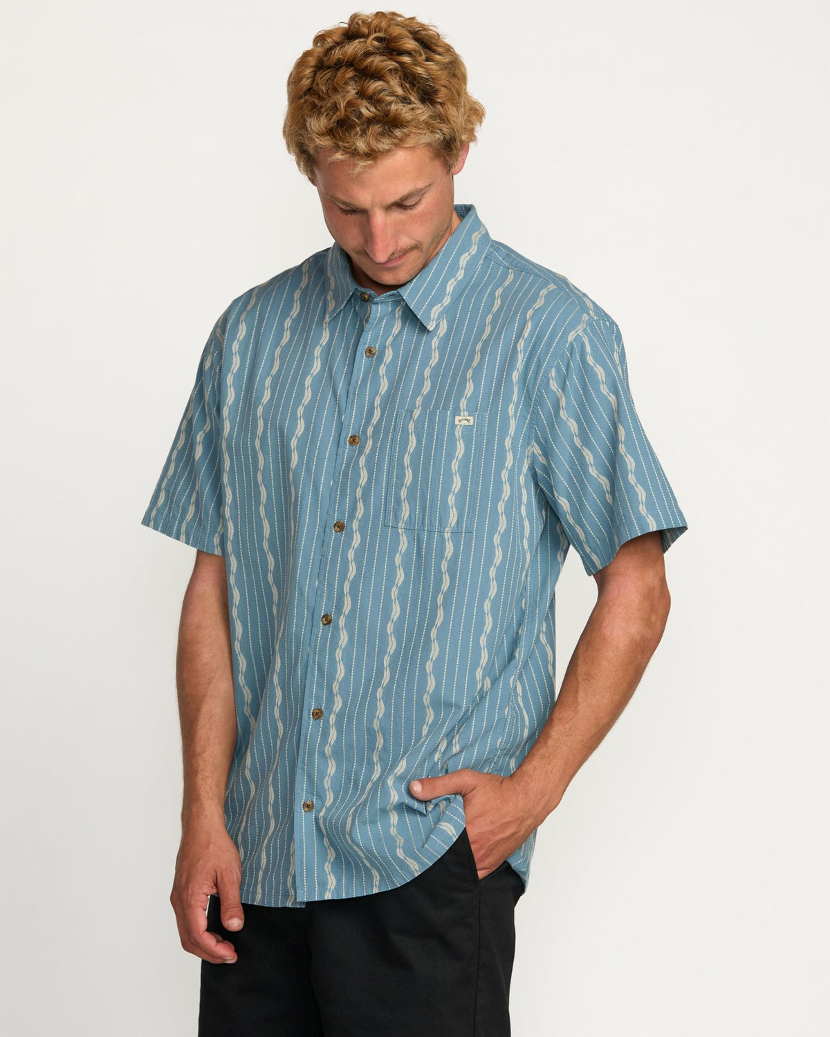 Billabong Sundays Jacquard Short Sleeve Shirt - Carolina Blue