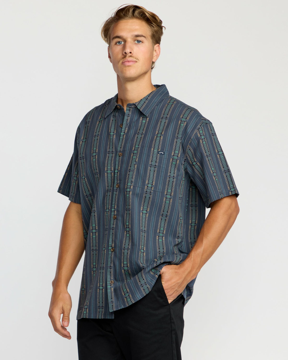 Billabong Sundays Jacquard Short Sleeve Shirt - Dark Navy