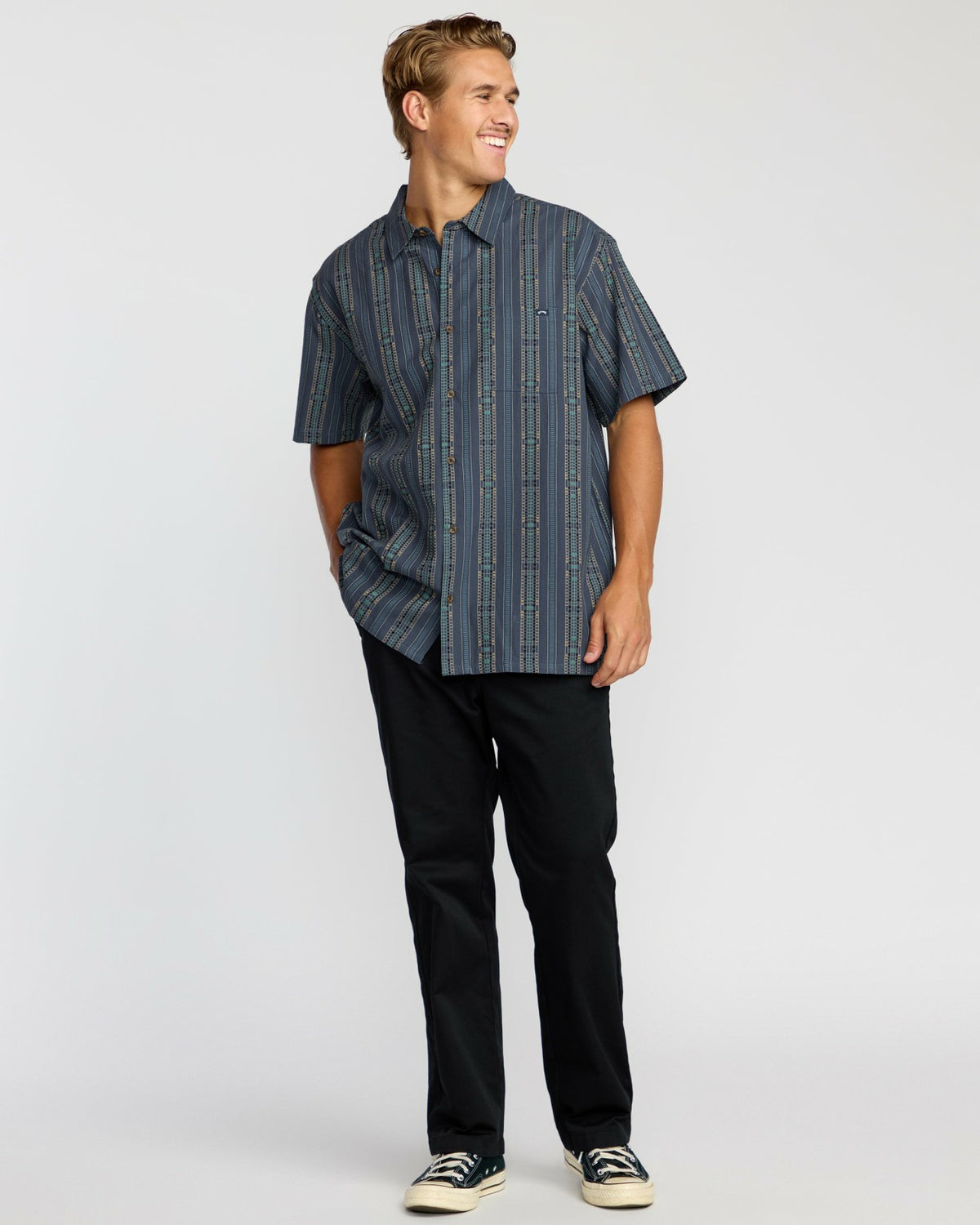 Billabong Sundays Jacquard Short Sleeve Shirt - Dark Navy