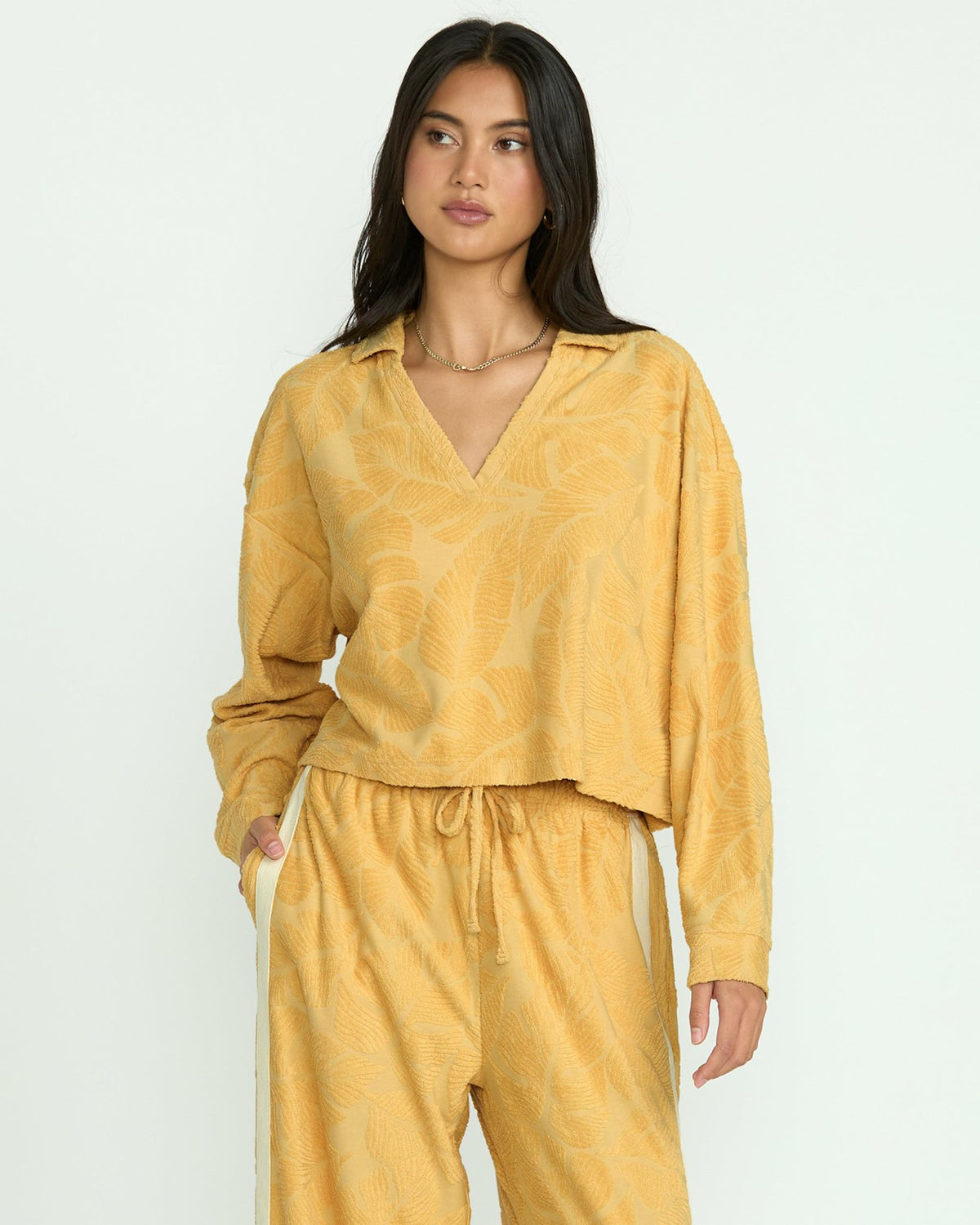 Billabong Sun Palm Terry Pullover Sweatshirt - Gold Coast