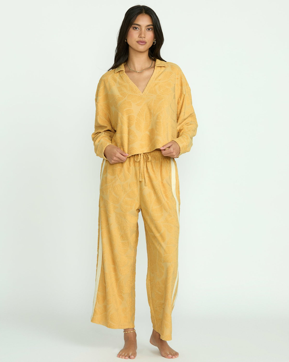 Billabong Sun Palm Terry Pullover Sweatshirt - Gold Coast